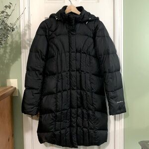Eddie Bauer Goose Down Hooded Puffer Parka Coat Jacket Women's S